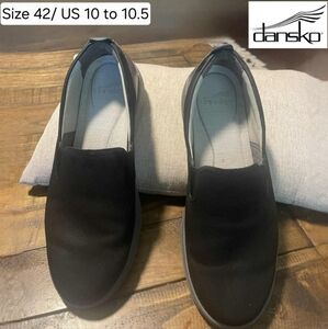 DANSKO Women's Black Leather Slip On Sneakers Size 42 / US 10 to 10.5